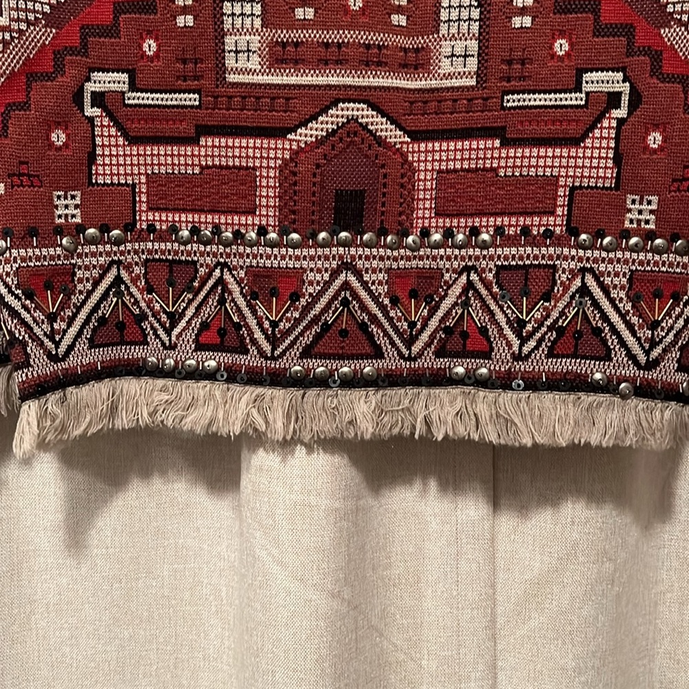 Tory Burch Red Tapestry Wool Sweater Size Small - Picture 6 of 12